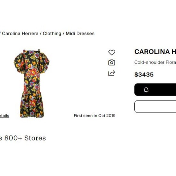 NWT. $3435 CAROLINA HERRERA Cold-shoulder midi dress Sz 6 - Picture 8 of 16